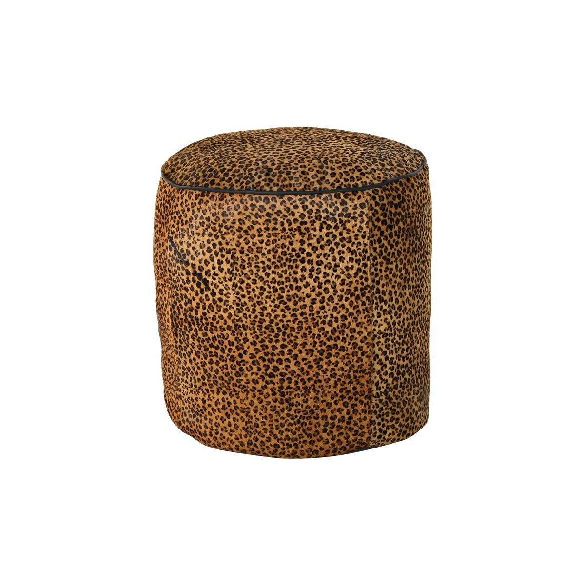 Fotpall DKD Home Decor 46 x 46 x 50 cm Svart Brun Leopard Kolonial - 4