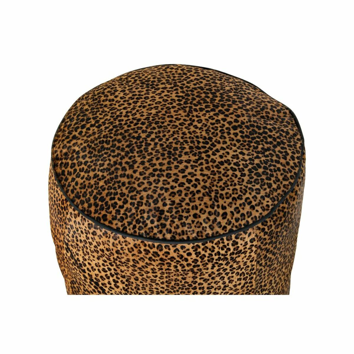 Fotpall DKD Home Decor 46 x 46 x 50 cm Svart Brun Leopard Kolonial - 6