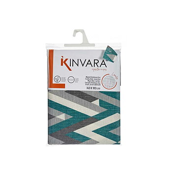 Fläckresistent bordsduk Kinvara Grön Grå Tunn kanvas Anti-fläckar Ränder 140 x 180 cm (10 antal)