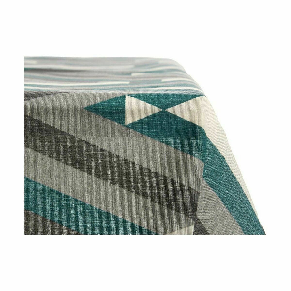 Fläckresistent bordsduk Kinvara Grön Grå Tunn kanvas Anti-fläckar Ränder 140 x 180 cm (10 antal) - 5