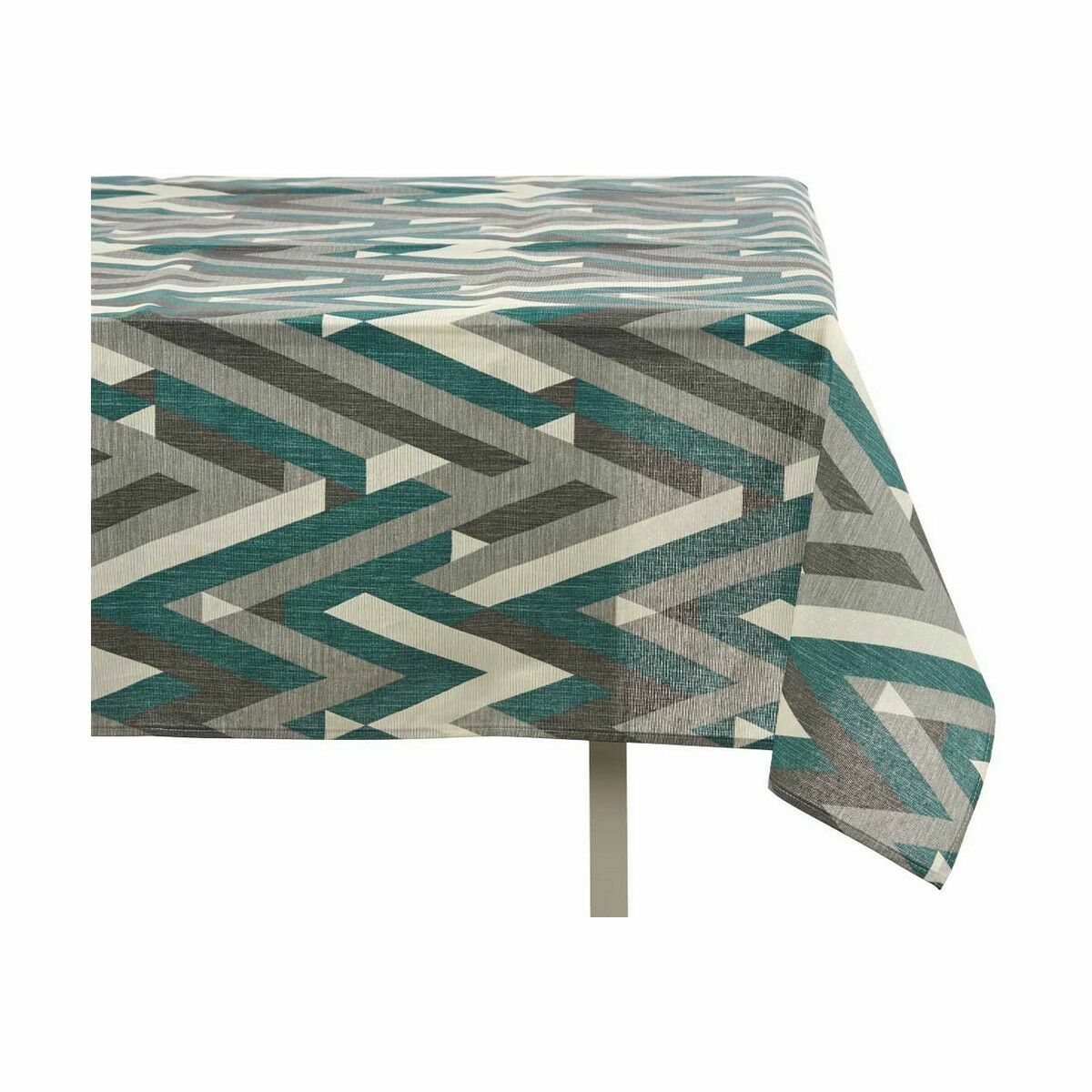 Fläckresistent bordsduk Kinvara Grön Grå Tunn kanvas Anti-fläckar Ränder 140 x 180 cm (10 antal) - 6