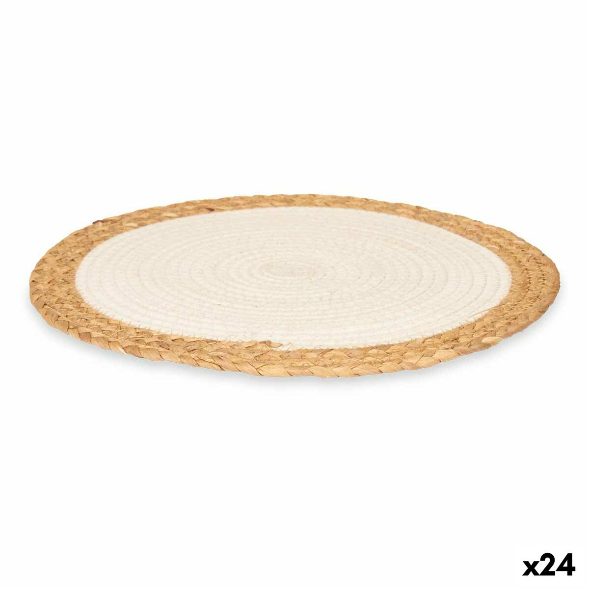 Bordsunderlägg Kinvara Vit Brun Bomull Havsalger 35 x 0,6 x 35 cm (24 antal)
