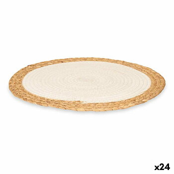 Bordsunderlägg Kinvara Vit Brun Bomull Havsalger 35 x 0,6 x 35 cm (24 antal)