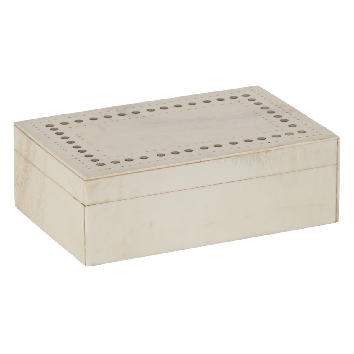 Dekorationslåda Kräm Gyllene Harts Koppar 23 x 15 x 8 cm