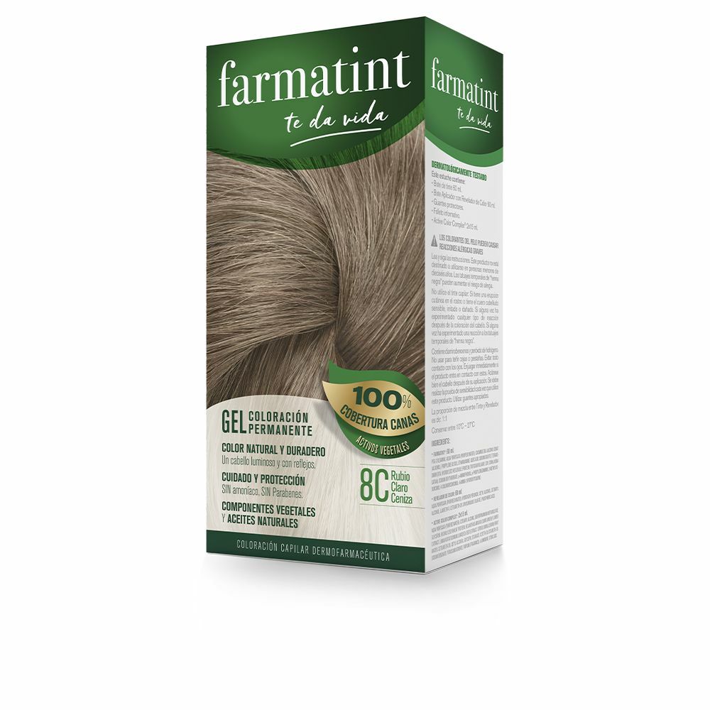 Permanent färg Farmatint 380236 8c-Rubio Claro Ceniza Nº 8c-Rubio Claro Ceniza Gel (5 antal)