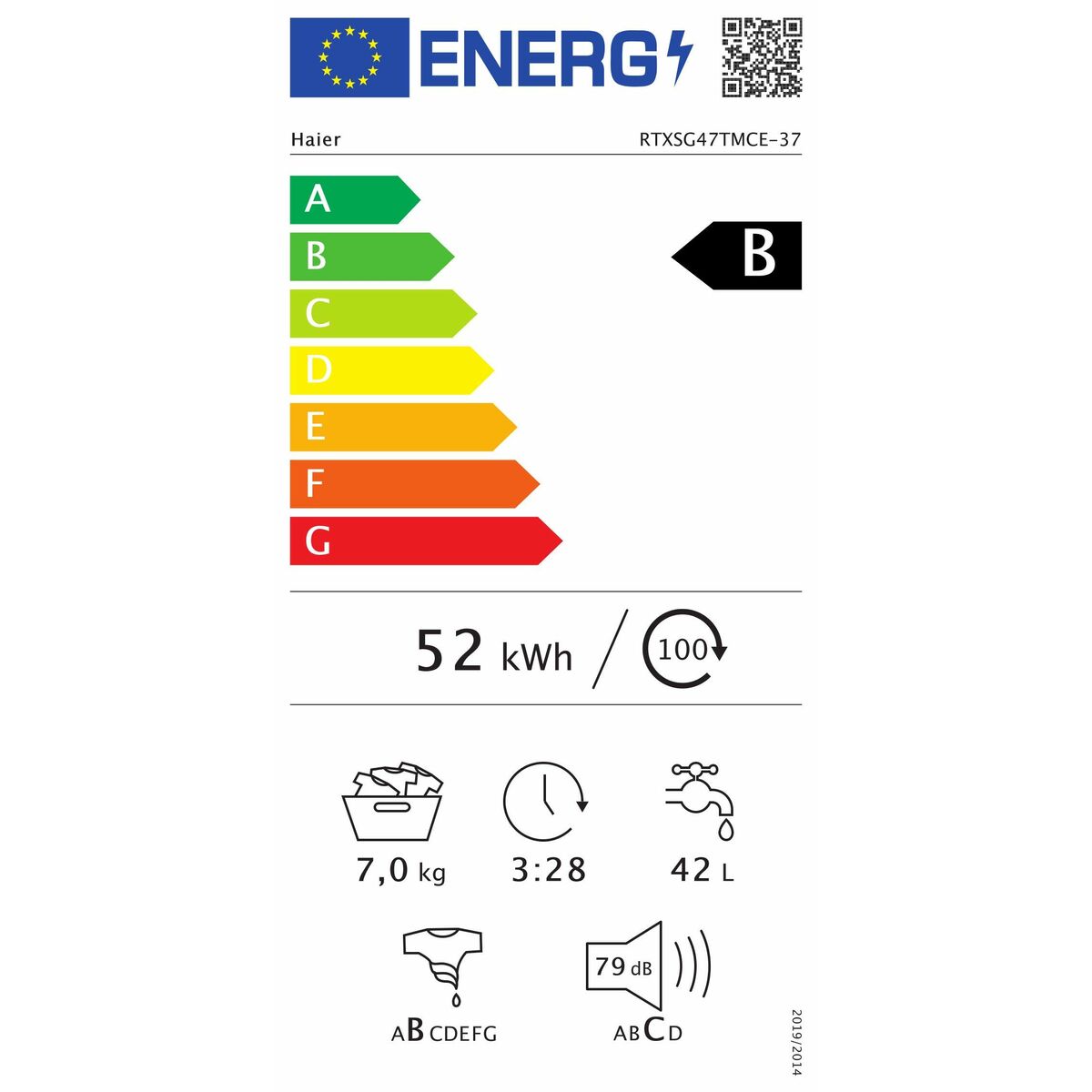Tvättmaskin Haier RTXSG47TMCE/37 1400 rpm 7 kg - 4