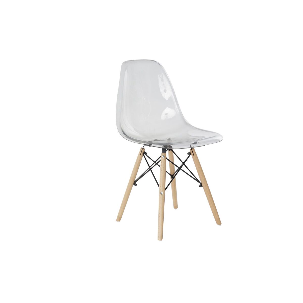 Stol DKD Home Decor Transparent Naturell PVC Björk 50 x 46 x 83,5 cm