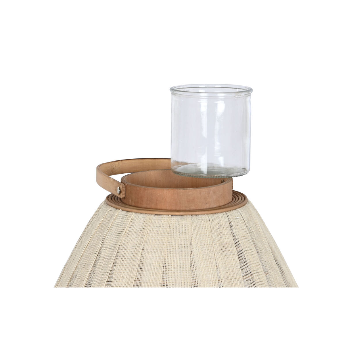 Ljusstakar Home ESPRIT Vit Brun Trä Glas 38 x 38 x 84 cm - 4