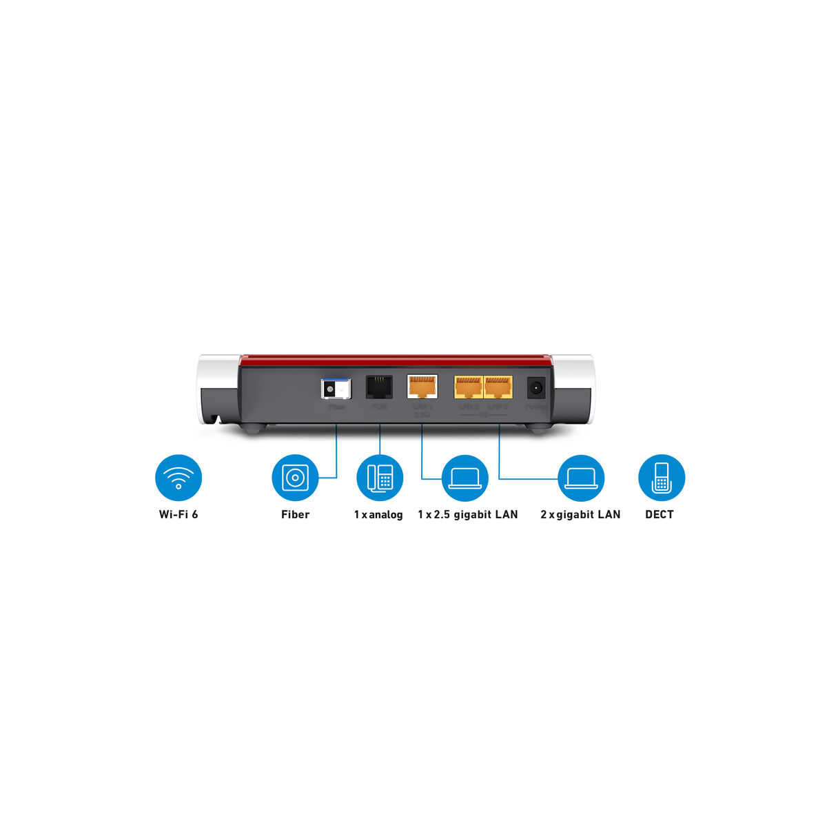 Router Fritz! FRITZBOX 5530 FIBER XGS-PONWRLS Vit RJ45 RJ11 Ethernet LAN Wi-Fi - 2