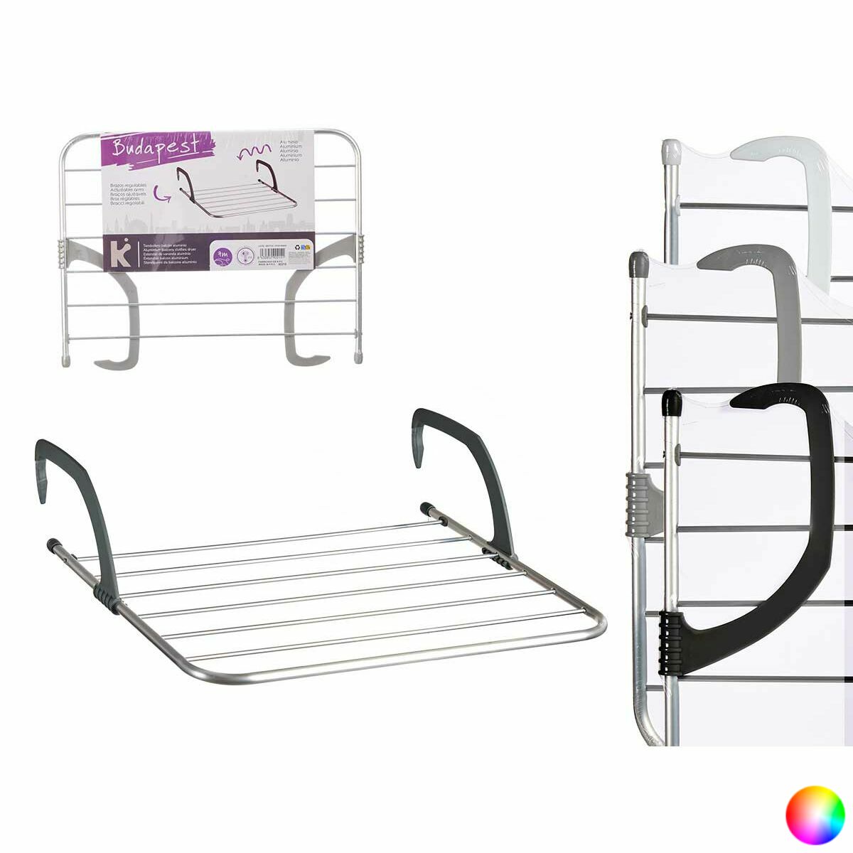 Torklina Kipit Vit Silvrig Ljusgrå Mörkgrå Aluminium Plast 63 x 3 x 50 cm 62,5 x 50 x 16,5 cm 62,5 x 3 x 50 cm 63 x 2,5 x 50 cm - 2