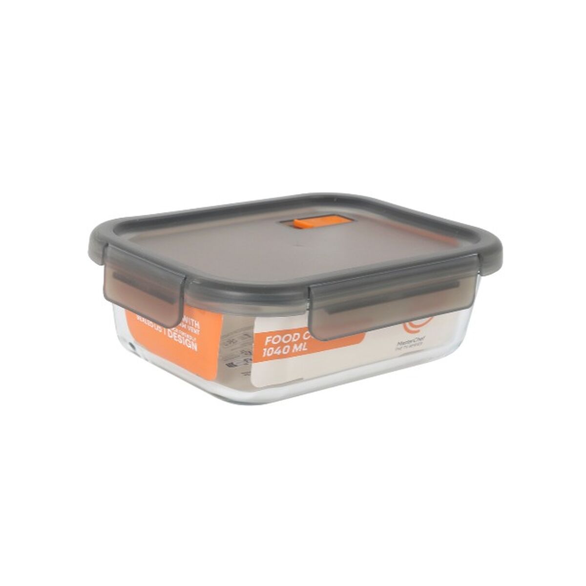 Hermetisk matlåda MasterChef Grå Transparent Rektangulär 1,04 L (6 antal) - 2