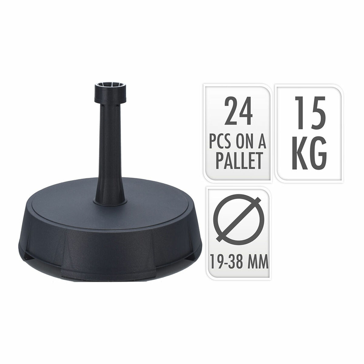 Parasollfot 15 kg Antracitgrå - 2