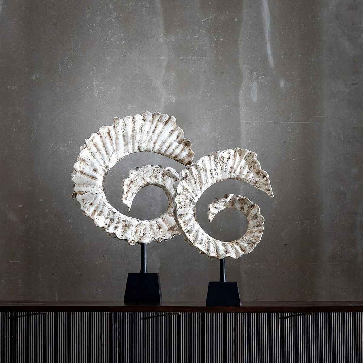 Prydnadsfigur Vit Svart Aluminium 33 x 11 x 51,5 cm - 7