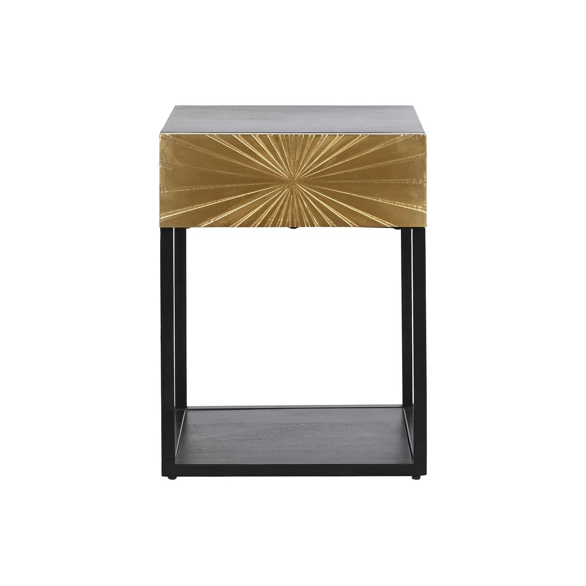 Nattduksbord DKD Home Decor Gyllene 35 x 40 x 55 cm Svart Metall Trä - 5