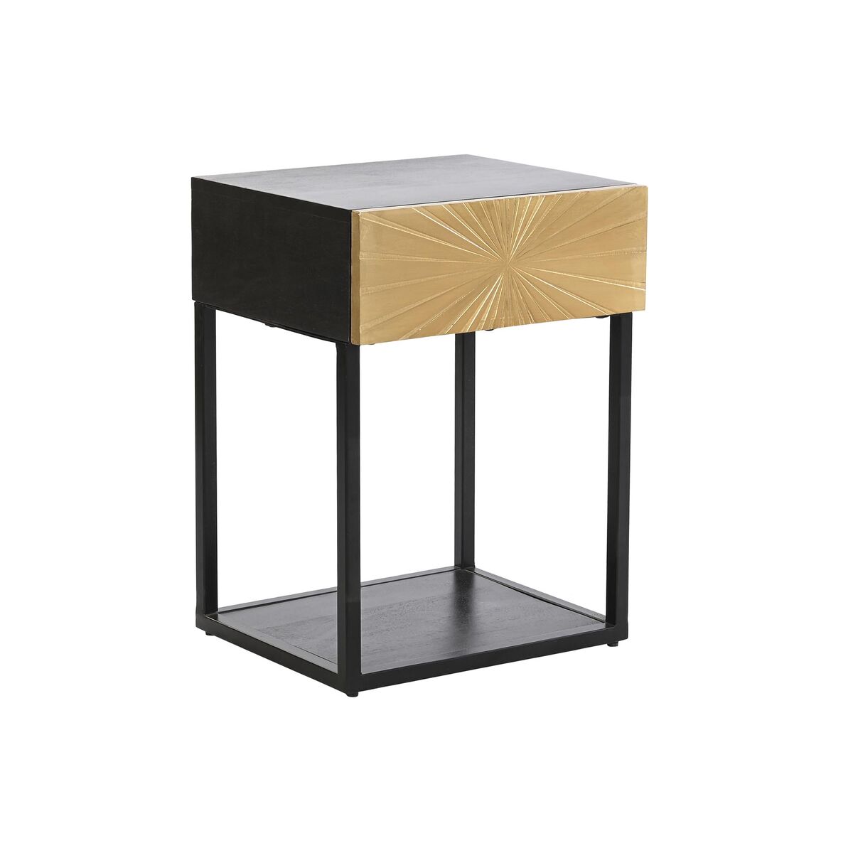 Nattduksbord DKD Home Decor Gyllene 35 x 40 x 55 cm Svart Metall Trä - 6