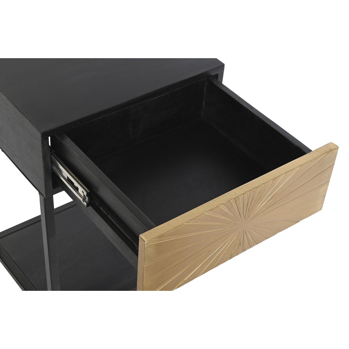 Nattduksbord DKD Home Decor Gyllene 35 x 40 x 55 cm Svart Metall Trä - 4