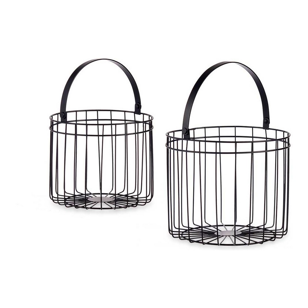 Korg - set Gift Decor Svart Metall Cylindrisk