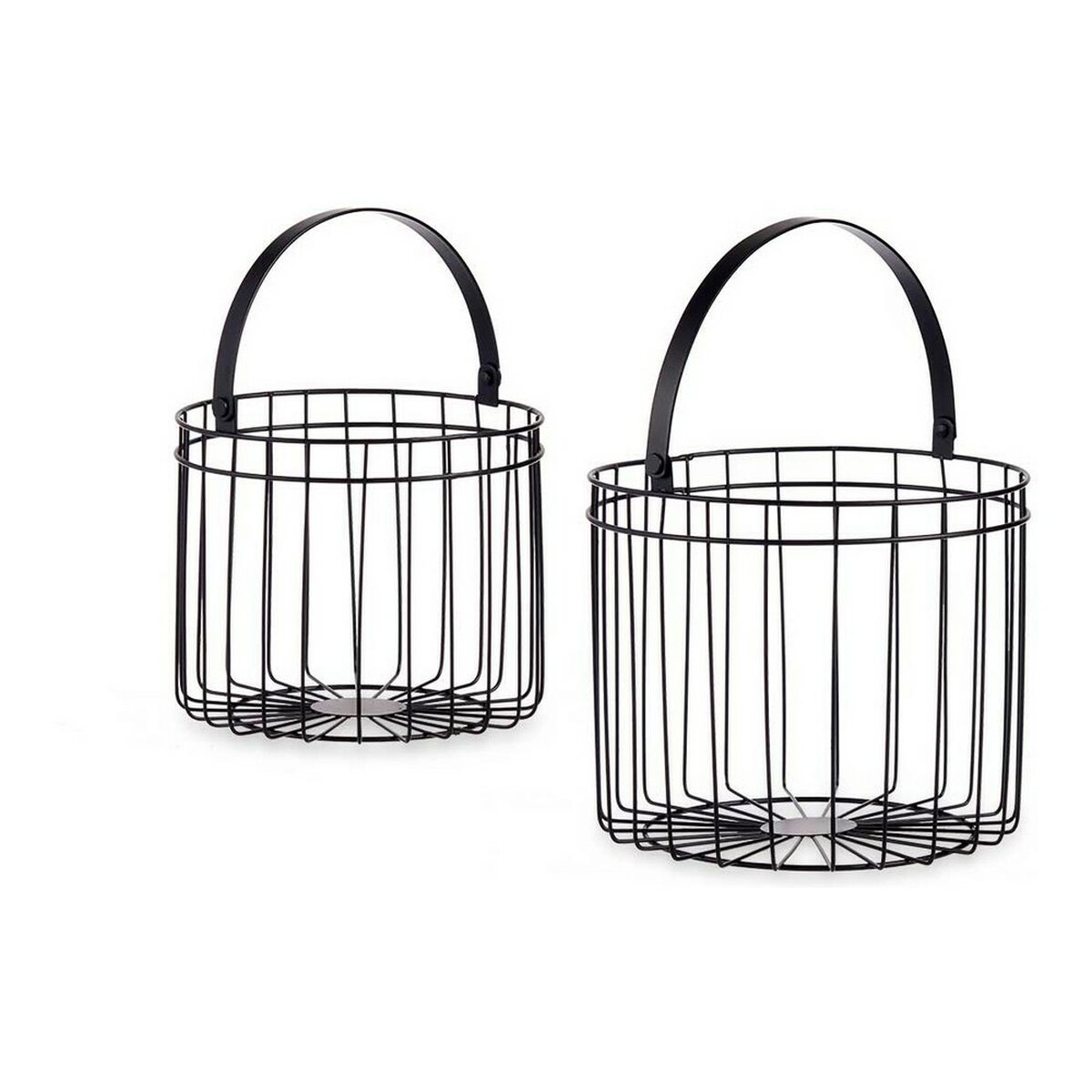 Korg - set Gift Decor Svart Metall Cylindrisk - 2