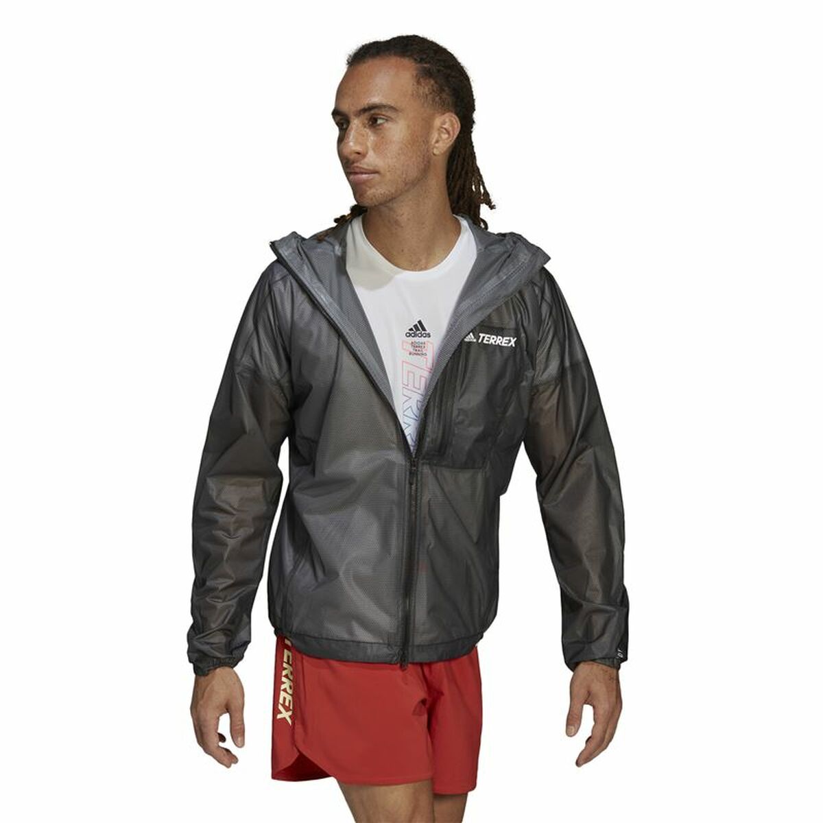 Träningsjacka Herr Adidas Agr Rain J Svart - 5