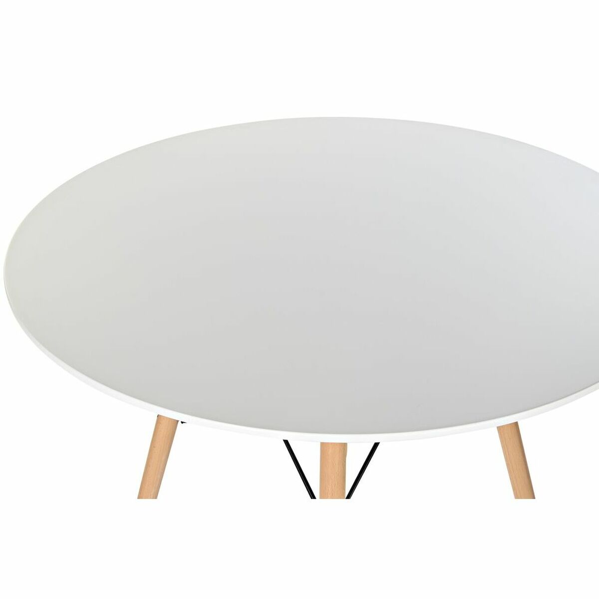 Matsalsbord DKD Home Decor Vit Svart Naturell Björk Trä MDF 90 x 90 x 74 cm