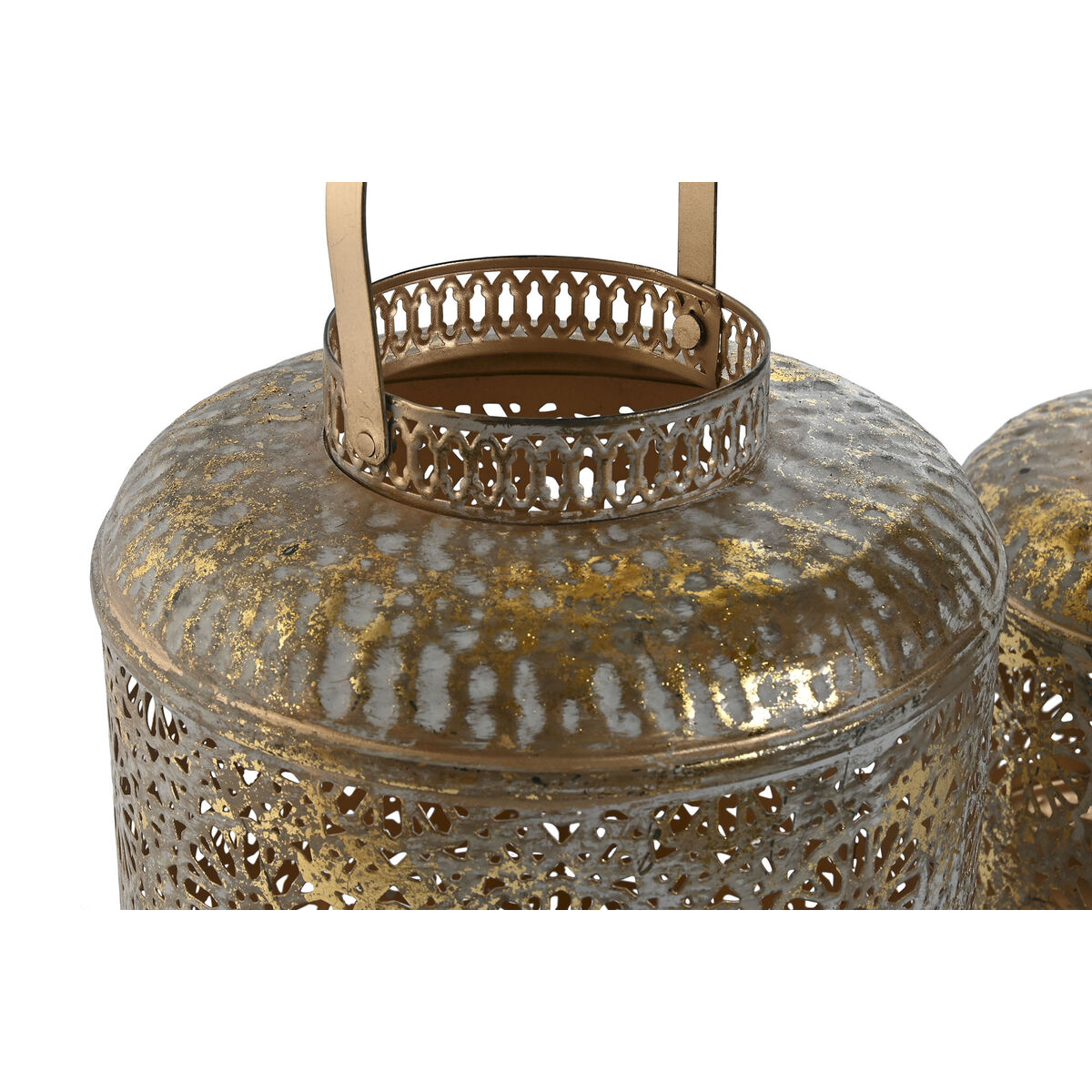 Set med ljusstakar Home ESPRIT Gyllene Metall 24 x 24 x 32 cm - 2
