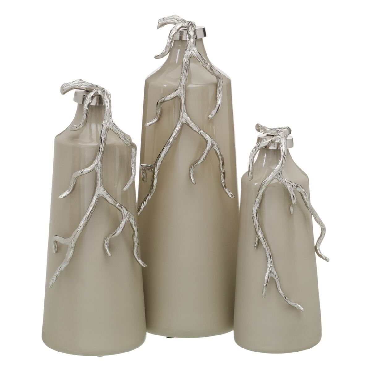 Dekorativ flaska Beige Silvrig 20 x 11 x 53 cm Dekorations - 2