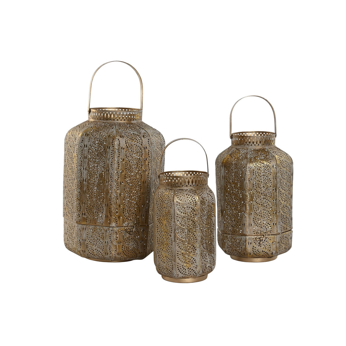 Set med ljusstakar Home ESPRIT Gyllene Metall 25 x 25 x 40 cm - 4