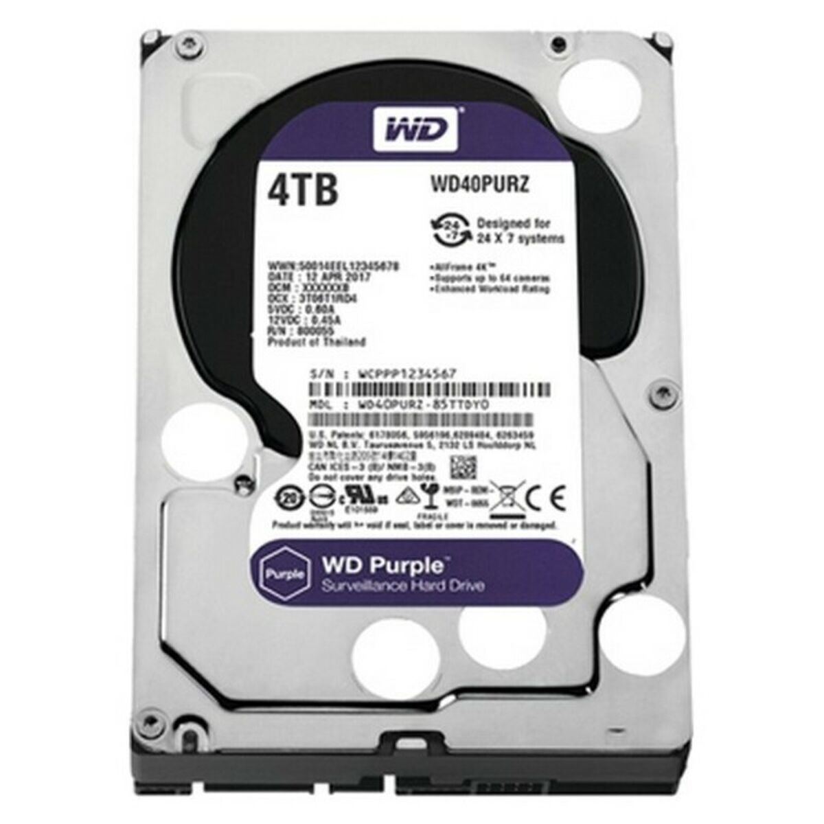 Hårddisk Western Digital SATA PURPLE 3,5"