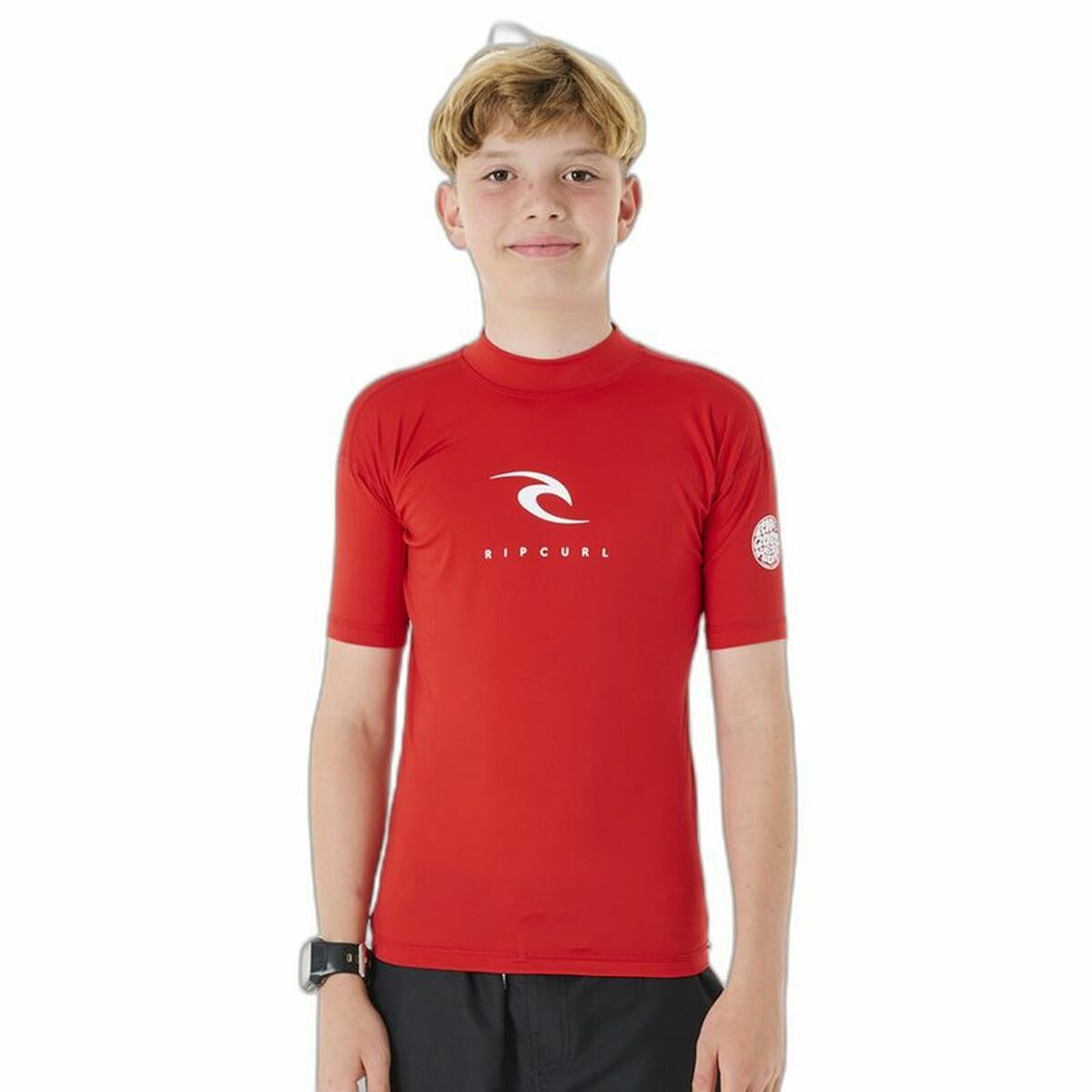 T-shirt med kortärm Barn Rip Curl Corps L/S Rash Vest  Röd Lykra Surfing - 9