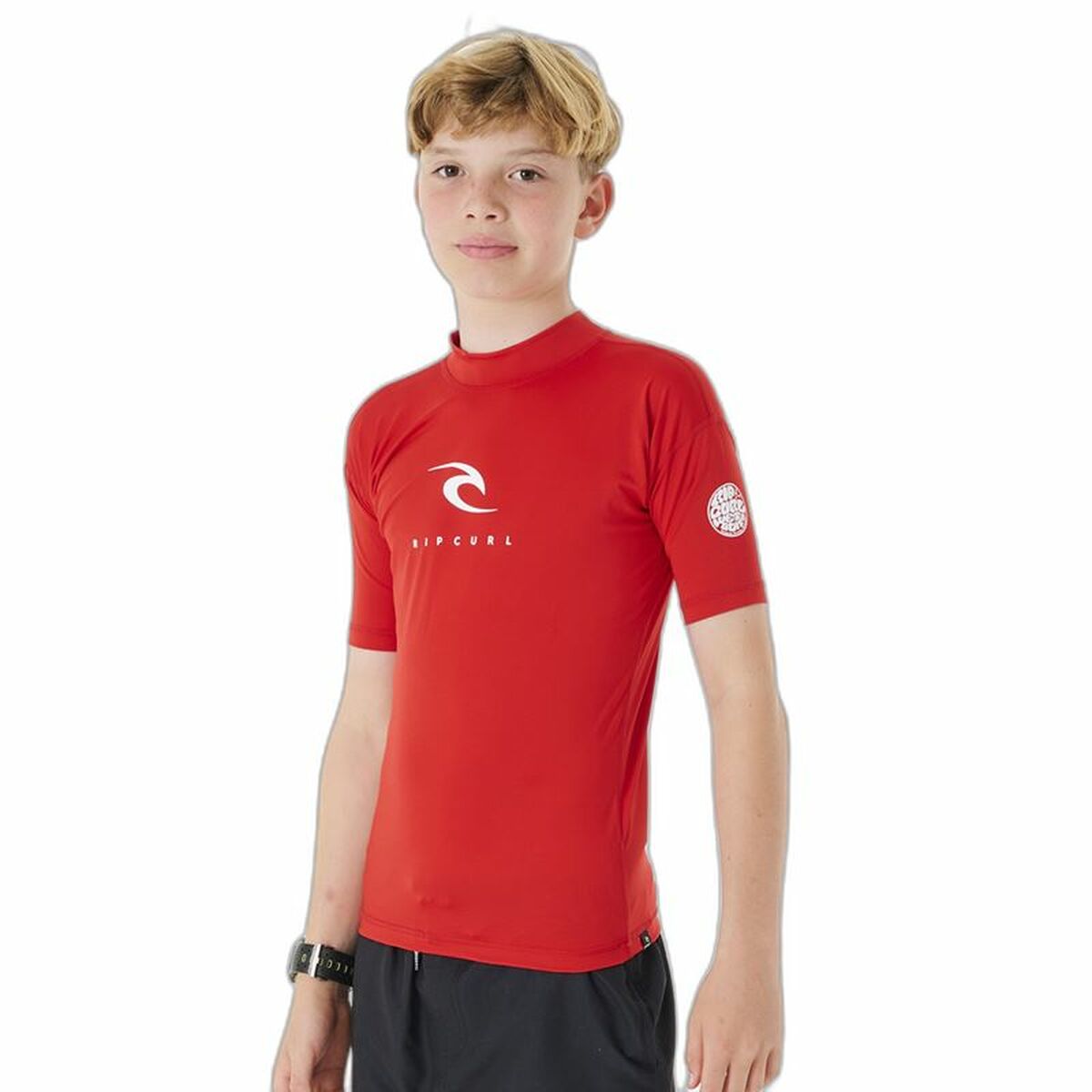 T-shirt med kortärm Barn Rip Curl Corps L/S Rash Vest  Röd Lykra Surfing - 3