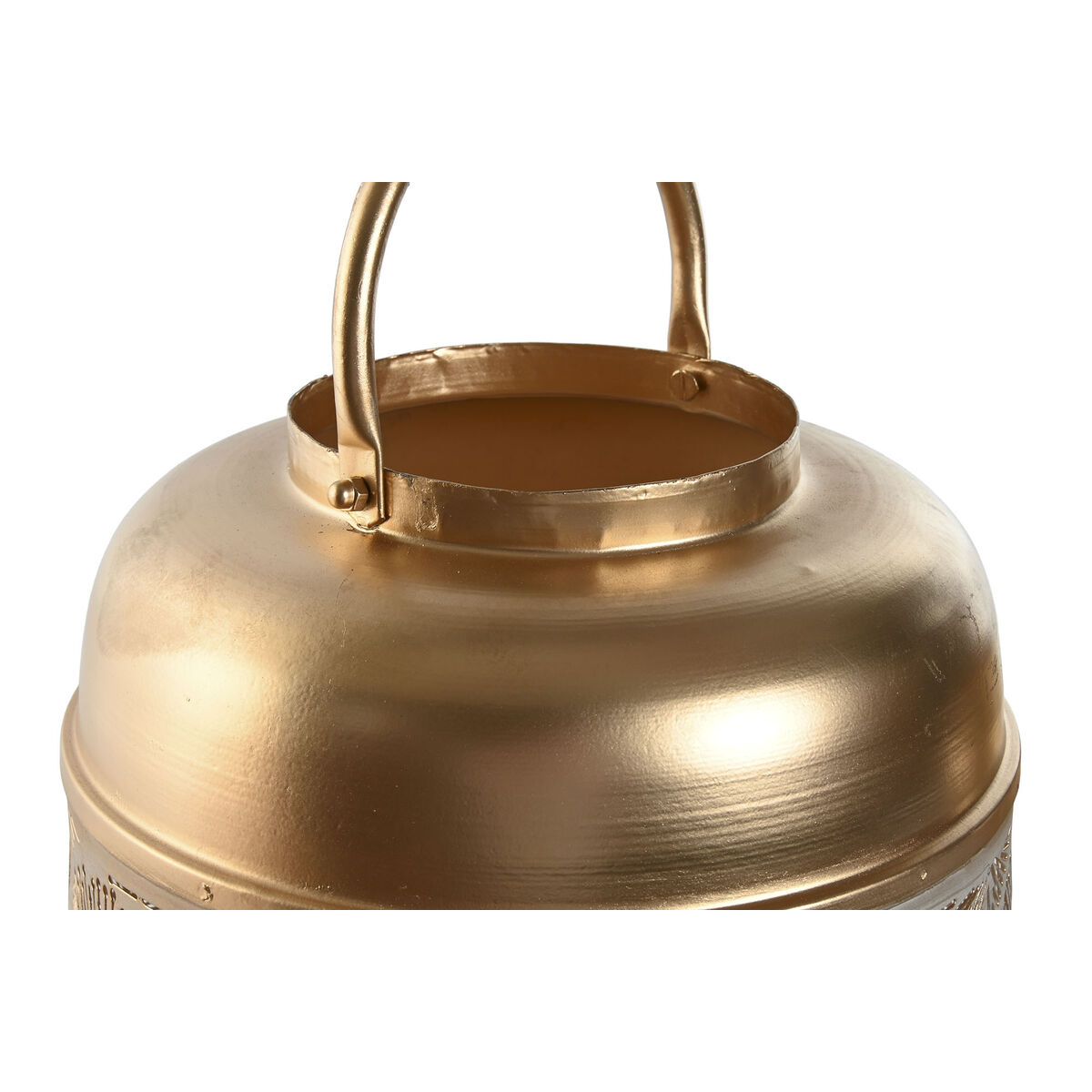 Set med ljusstakar Home ESPRIT Vit Gyllene Metall 25 x 25 x 49 cm - 2