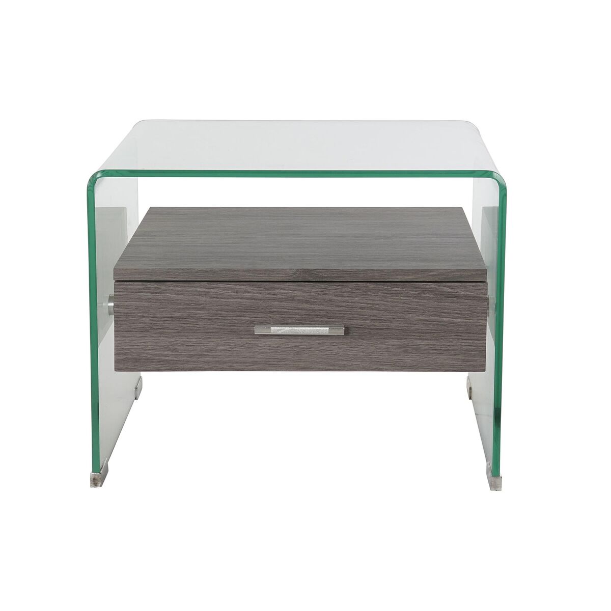 Nattduksbord DKD Home Decor Grå Mörkbrun Glas Trä MDF 50 x 40 x 45,5 cm - 7
