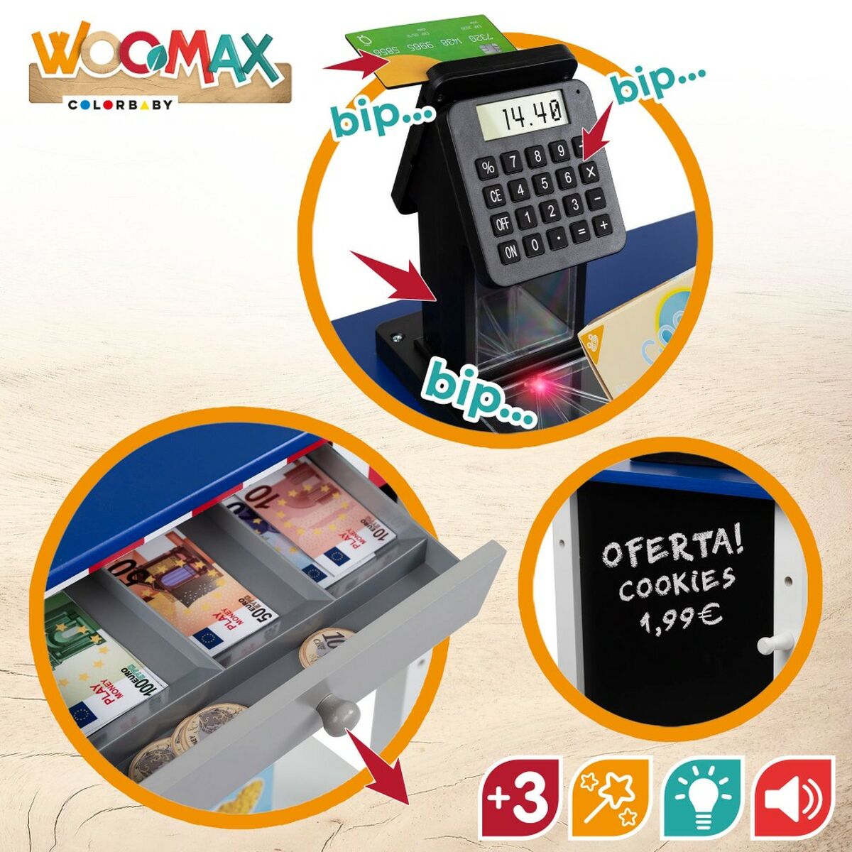 Toy Supermarket Woomax 28 Delar 48 x 70 x 30 cm - 8