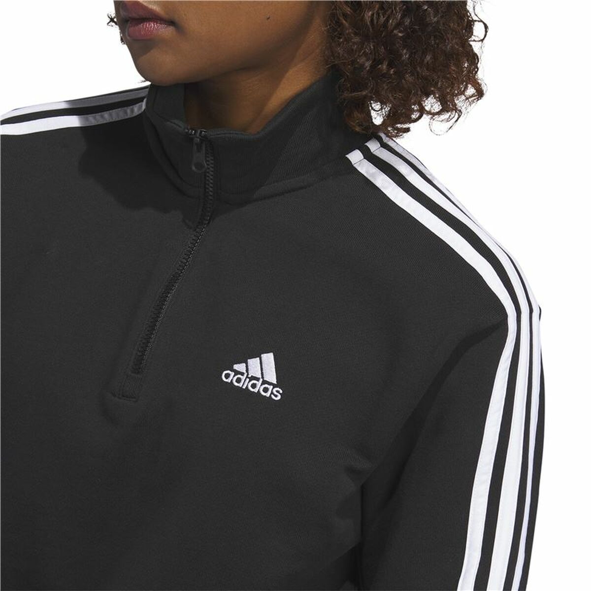 Sportjacka, Dam Adidas 3S Ft Qz Svart - 4