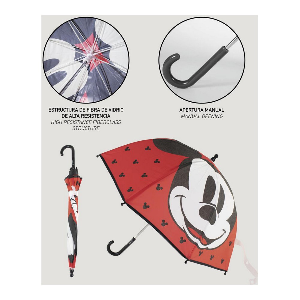 Paraply Mickey Mouse Röd (Ø 71 cm) - 6