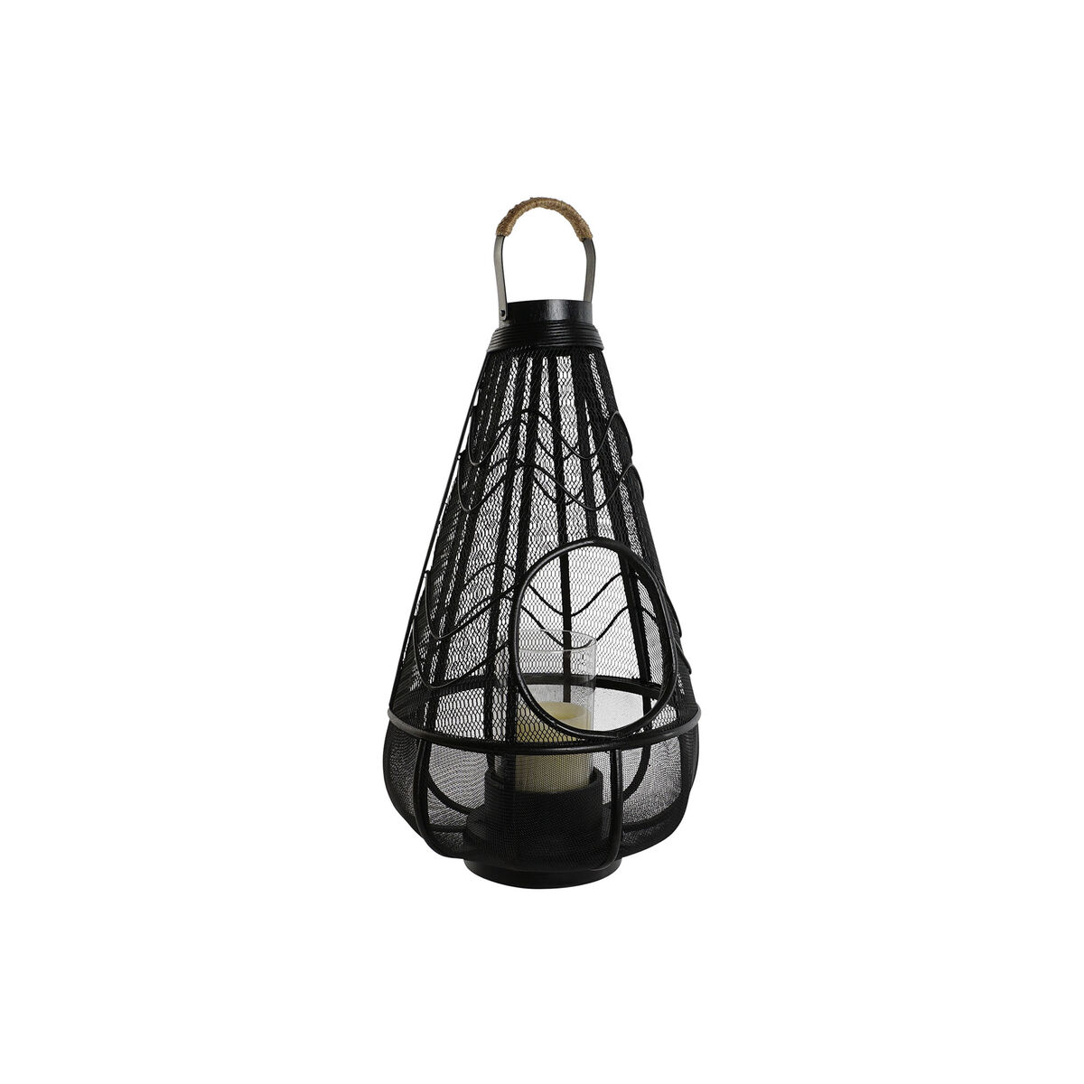Ljusstakar Home ESPRIT Svart Metall 28 x 28 x 50 cm - 6