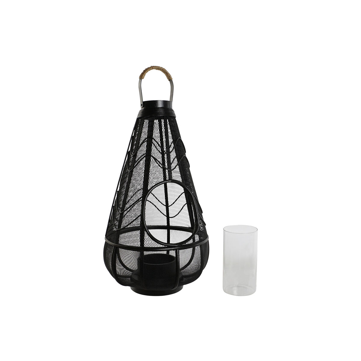 Ljusstakar Home ESPRIT Svart Metall 28 x 28 x 50 cm - 5