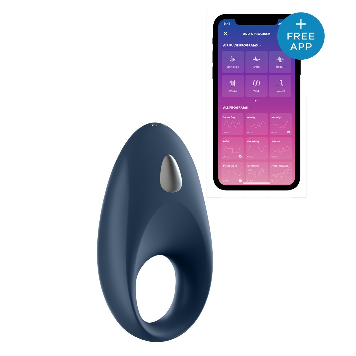 Vibrerande Ring Mighty One Satisfyer 142495 Blå - 2