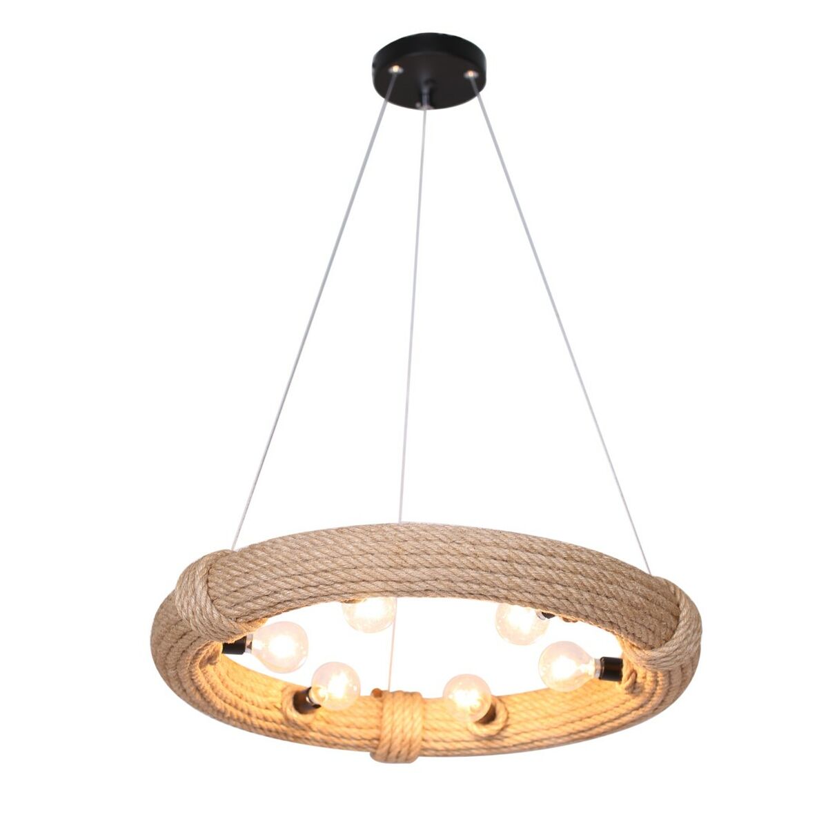 Taklampa DKD Home Decor Brun Snöre (51 x 51 x 10 cm) (47 X 47 X 10 CM) - 4