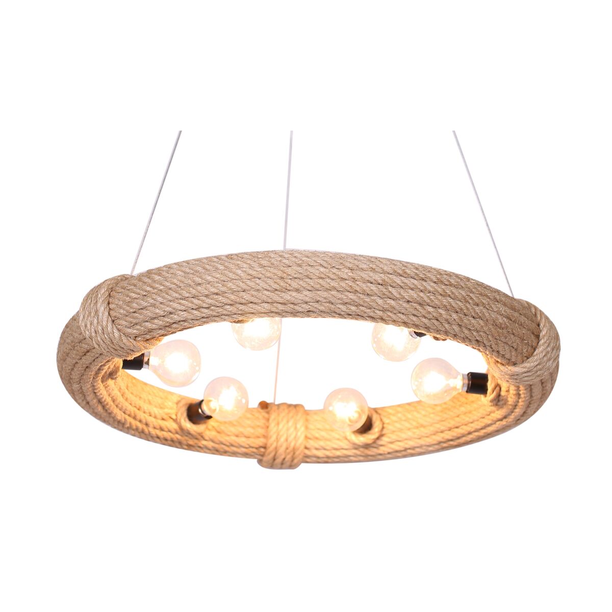 Taklampa DKD Home Decor Brun Snöre (51 x 51 x 10 cm) (47 X 47 X 10 CM) - 10