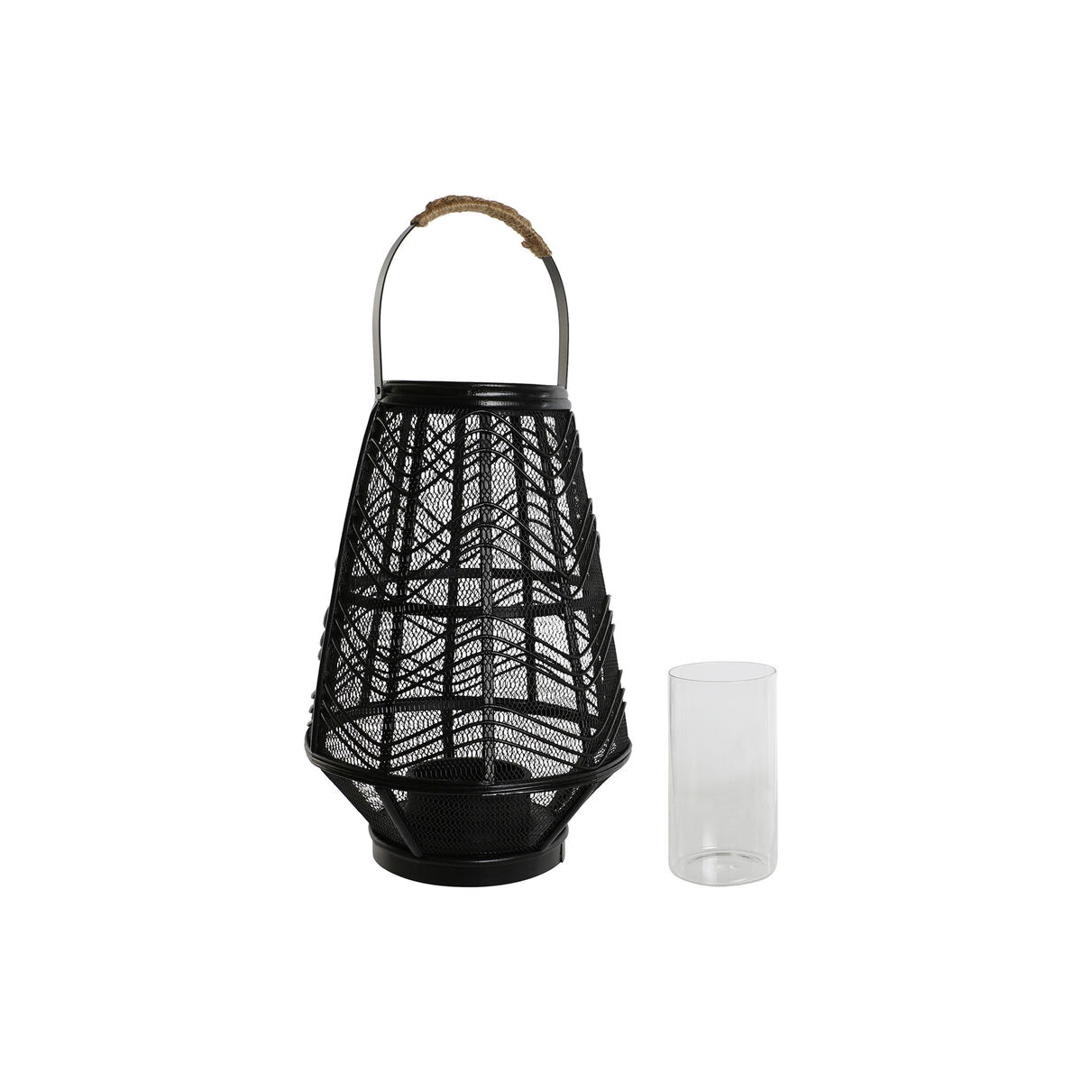 Ljusstakar Home ESPRIT Svart Metall 27,5 x 27,5 x 40 cm - 5