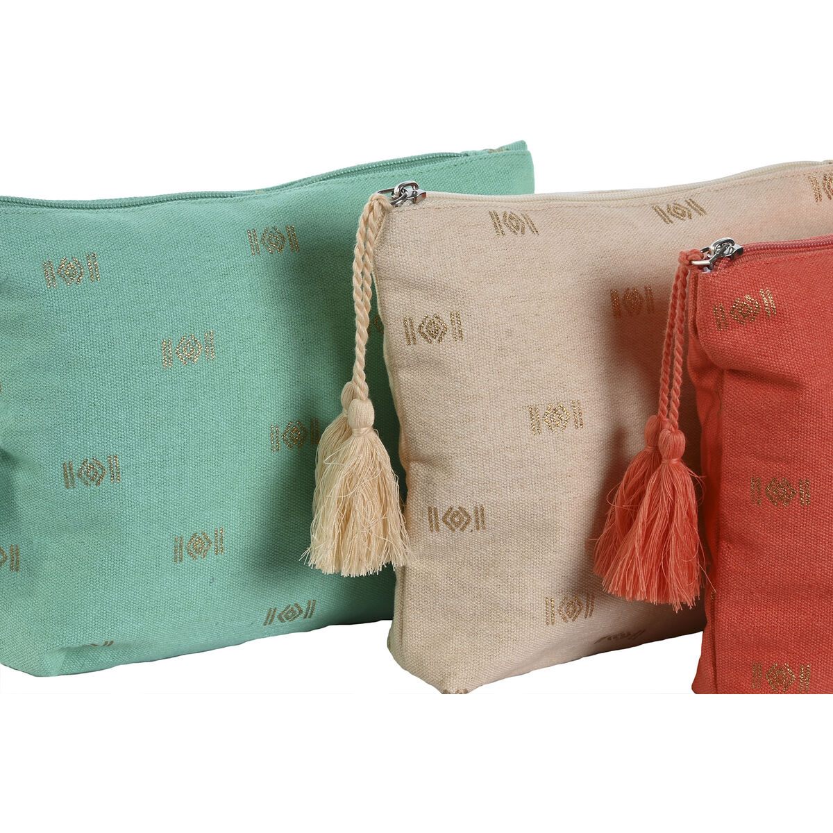 Resenecessär Home ESPRIT Grön Beige Korall 25 x 5 x 20 cm (3 antal) - 2