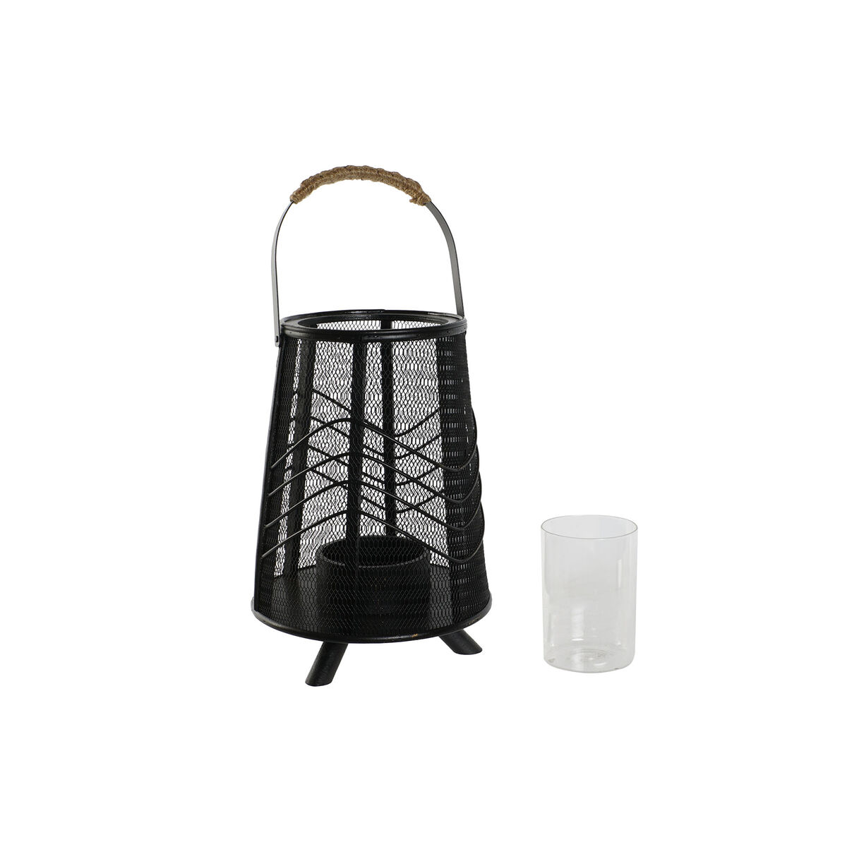 Ljusstakar Home ESPRIT Svart Metall 23 x 23 x 31,5 cm - 5
