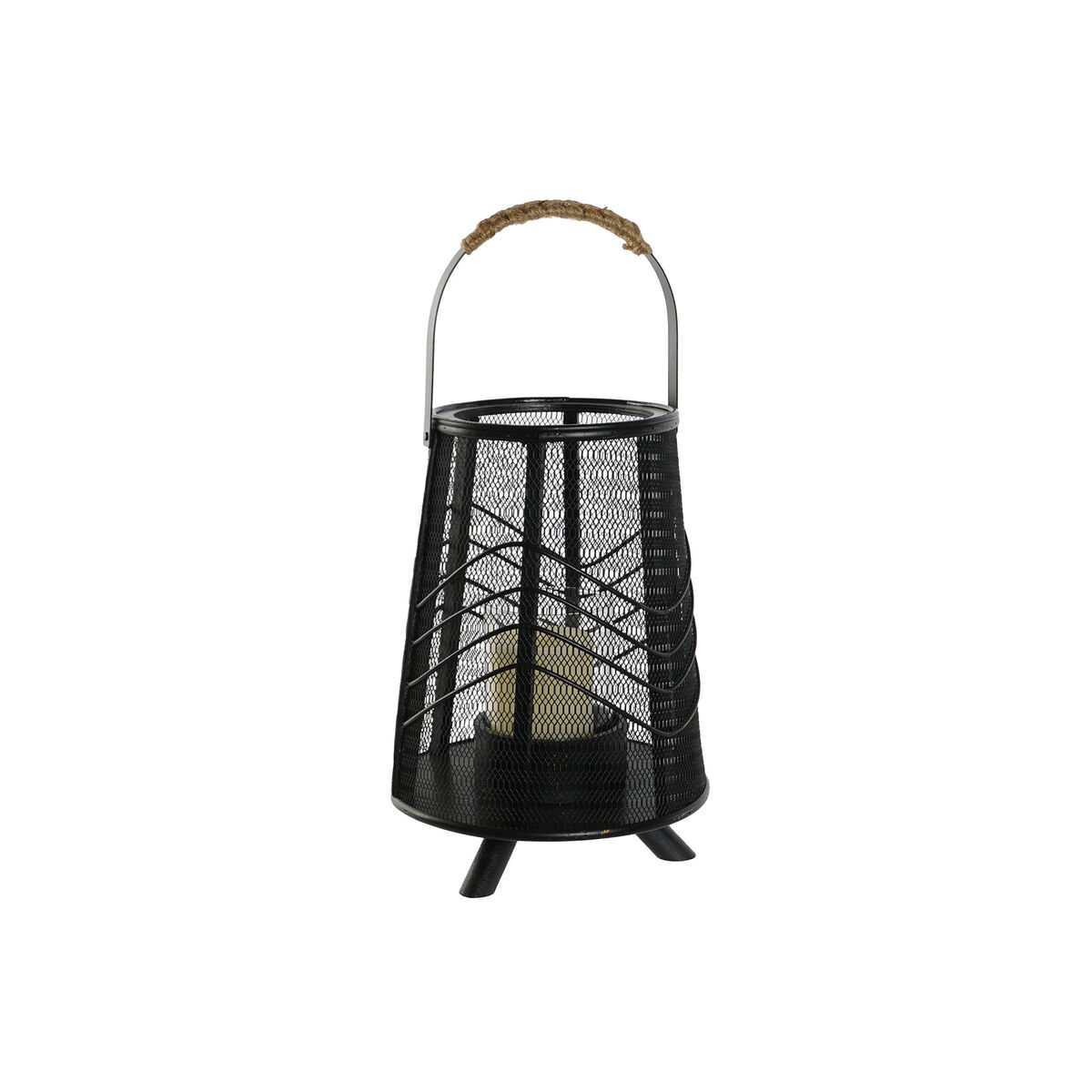Ljusstakar Home ESPRIT Svart Metall 23 x 23 x 31,5 cm - 6