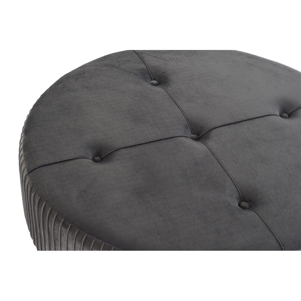Fotpall DKD Home Decor 80 x 80 x 38 cm Scandi Grå Trä Sammet Mörkgrå Velvet - 3