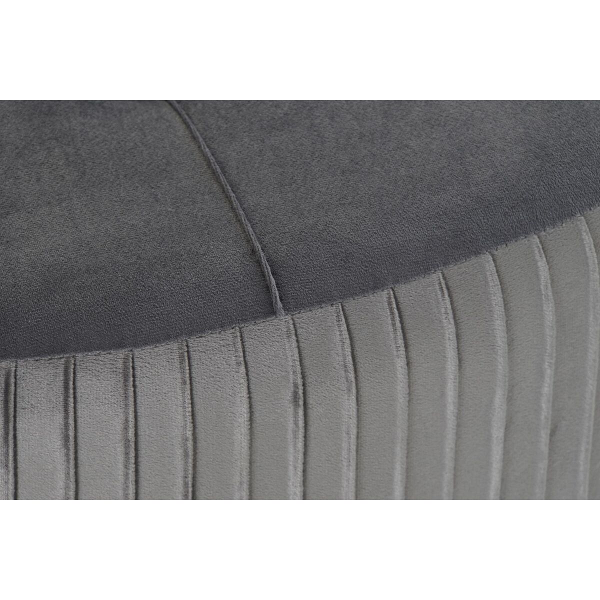Fotpall DKD Home Decor 80 x 80 x 38 cm Scandi Grå Trä Sammet Mörkgrå Velvet - 4