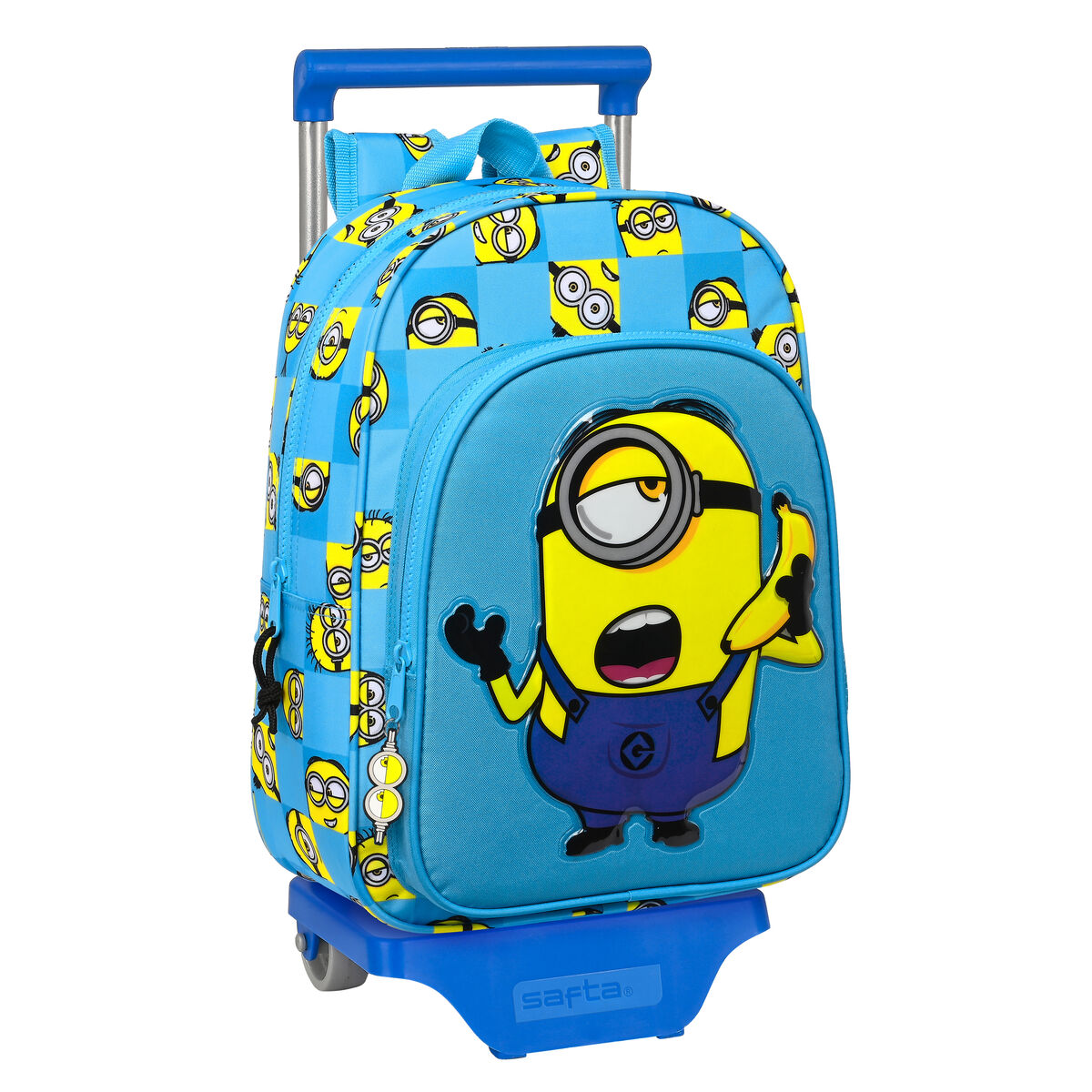 Skolväska med hjul Minions Minionstatic Blå (26 x 34 x 11 cm)