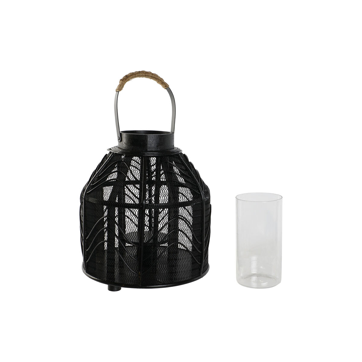 Ljusstakar Home ESPRIT Svart Metall 26,5 x 26,5 x 28 cm - 5