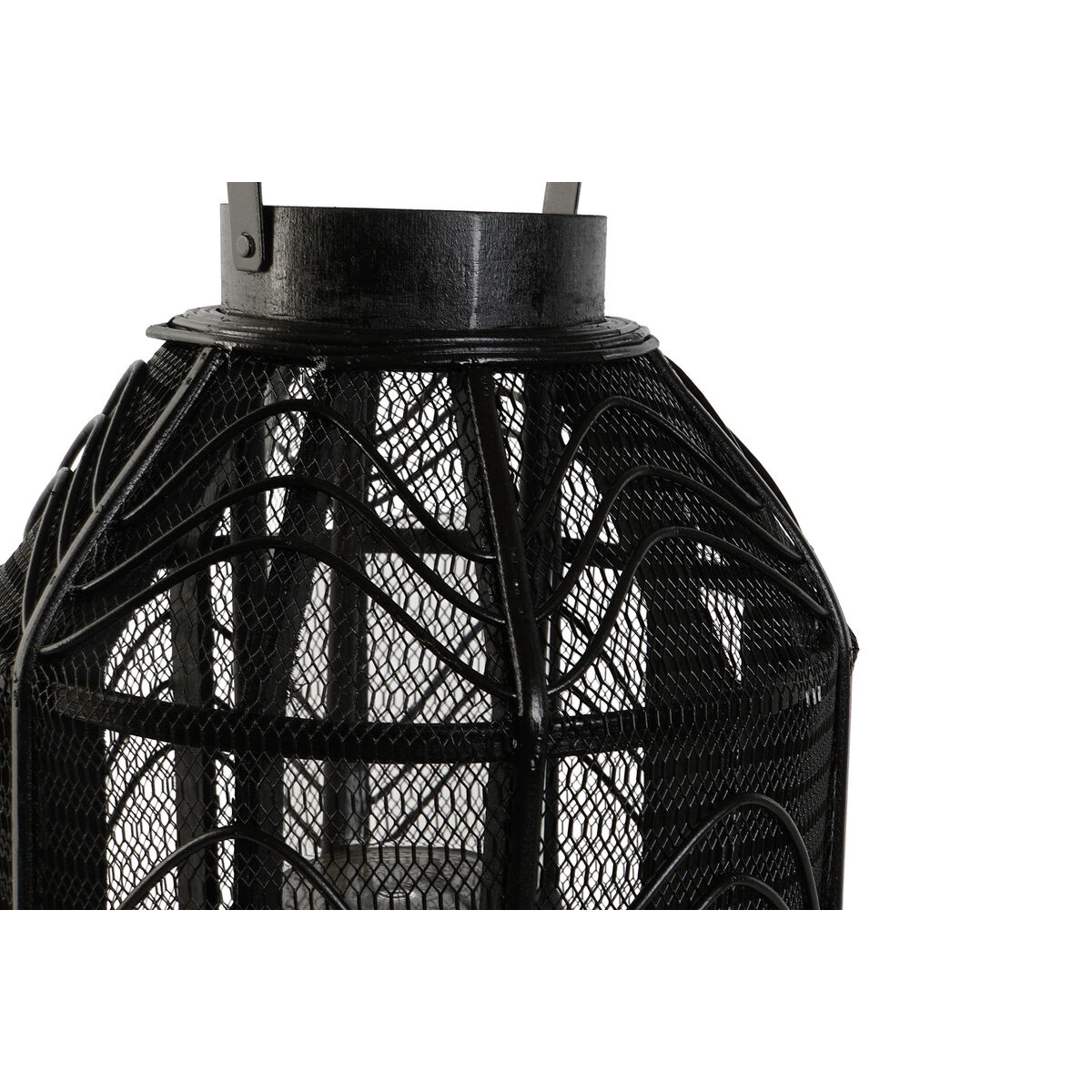 Ljusstakar Home ESPRIT Svart Metall 26,5 x 26,5 x 28 cm - 3