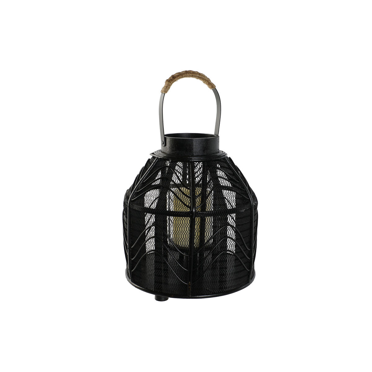 Ljusstakar Home ESPRIT Svart Metall 26,5 x 26,5 x 28 cm - 6